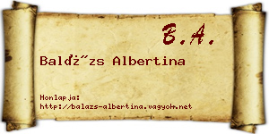 Balázs Albertina névjegykártya